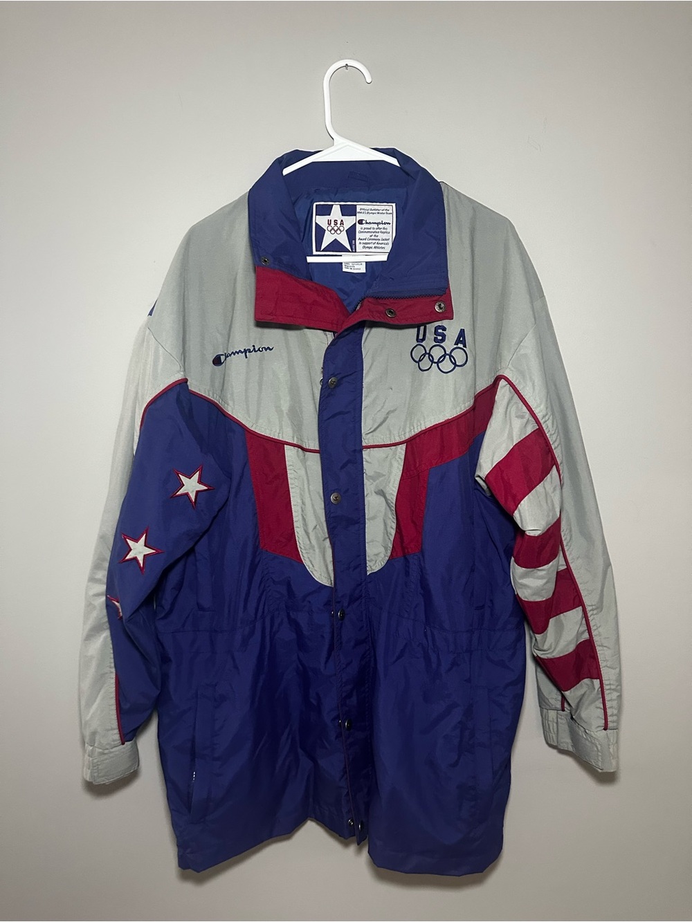 Vintage Team USA Jacket Mens M Blue Gray Red Olympics Champion 1994